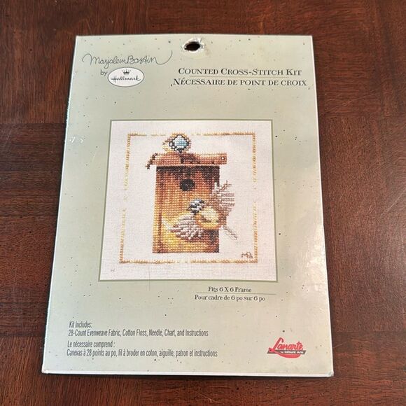 Hallmark Marjolein Bastin Counted Cross Stitch Kit Wren Birds and Bird House - Picture 1 of 5
